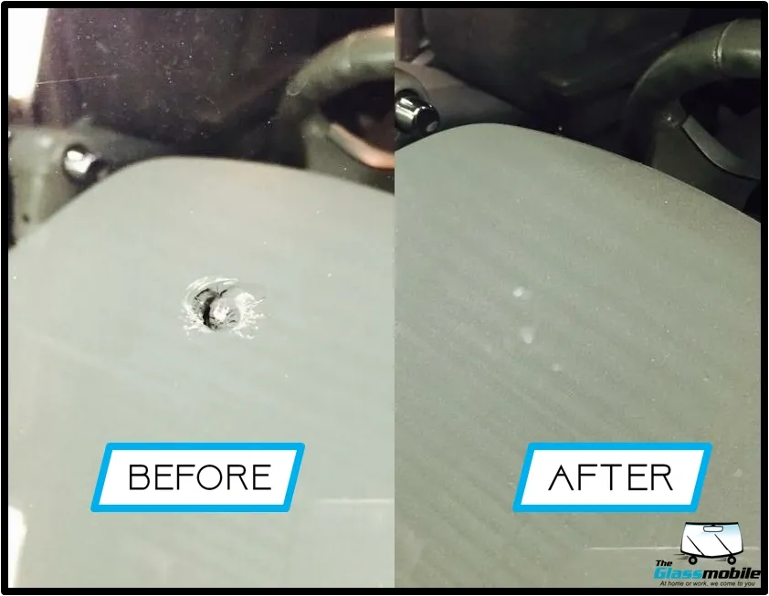 Stone chip repaired to near-invisible