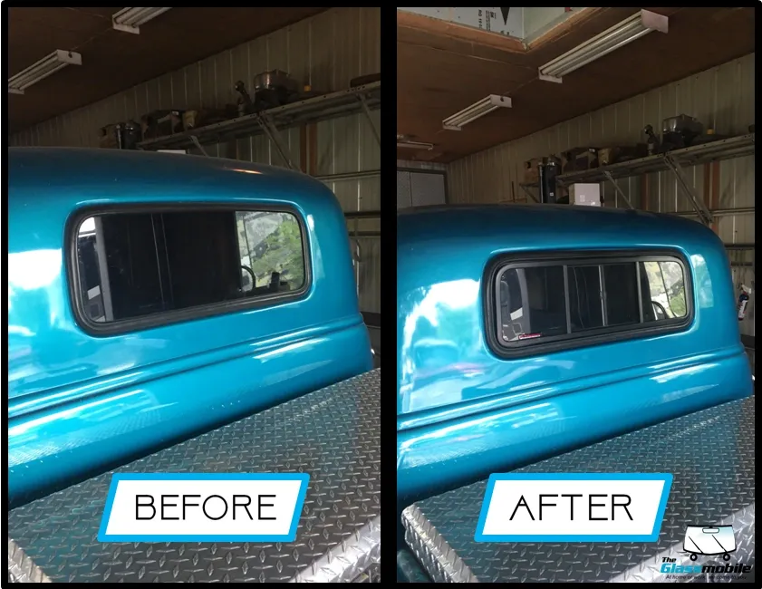 Classic truck rear slider glass replaced